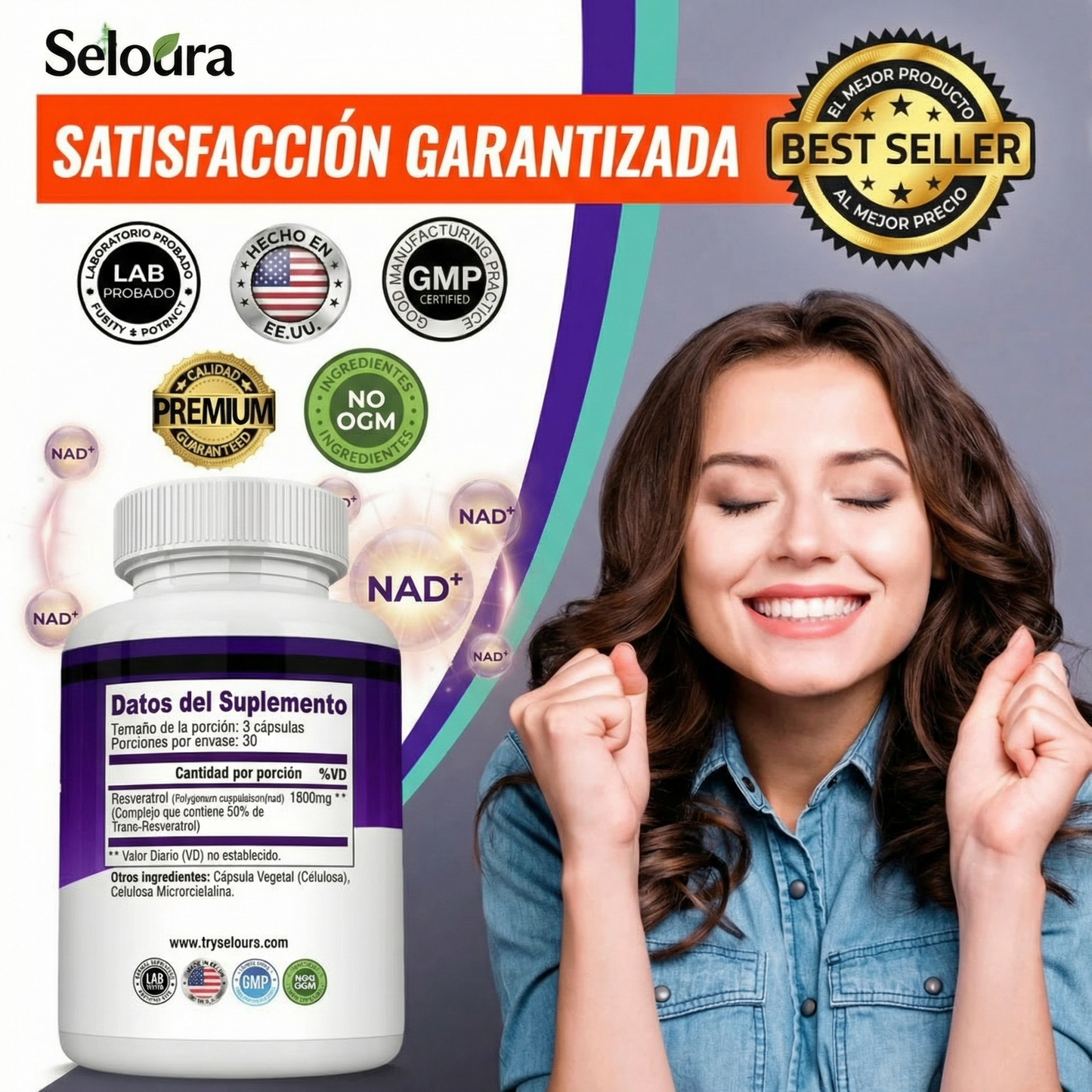 Cápsulas de Resveratrol Complex Radiante Seloura