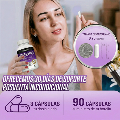 Cápsulas de Resveratrol Complex Radiante Seloura