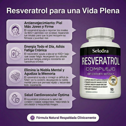 Cápsulas de Resveratrol Complex Radiante Seloura