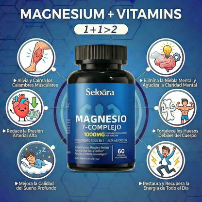 Cápsulas de complejo de magnesio Seloura 7 en 1