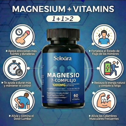 Cápsulas de complejo de magnesio Seloura 7 en 1